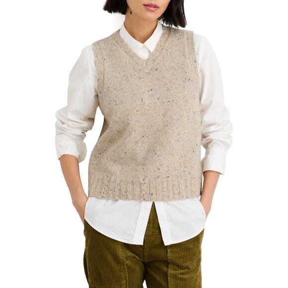 Alex Mill Sweaters - ALEX MILL francis donegal merino wool blend sweater vest Oatmeal Small S
